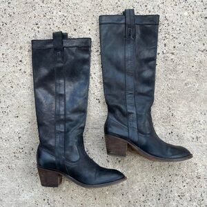 Vintage Guess Black Leather Knee-High Boots